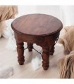 AcaciaHome Durable and Elegant Wooden Round Table - Classic Design, Sturdy Construction, Perfect for Dining, Living Room, or Kitchen Spaces - Adds Warmth and Style to Any Home Décor (Deep Brown)