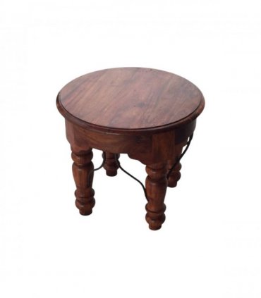 AcaciaHome Durable and Elegant Wooden Round Table - Classic Design, Sturdy Construction, Perfect for Dining, Living Room, or Kitchen Spaces - Adds Warmth and Style to Any Home Décor (Deep Brown)
