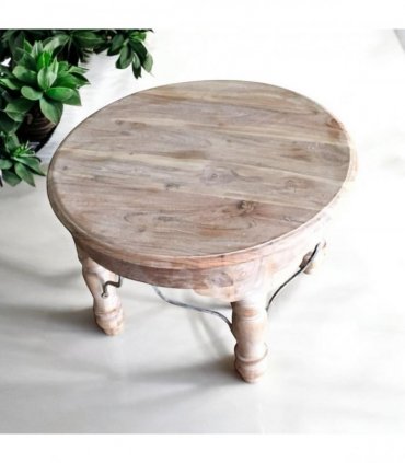 AcaciaHome Durable and Elegant Wooden Round Table - Classic Design, Sturdy Construction, Perfect for Dining, Living Room, or Kitchen Spaces - Adds Warmth and Style to Any Home Décor (Light brown)