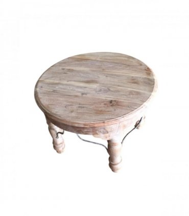 AcaciaHome Durable and Elegant Wooden Round Table - Classic Design, Sturdy Construction, Perfect for Dining, Living Room, or Kitchen Spaces - Adds Warmth and Style to Any Home Décor (Light brown)