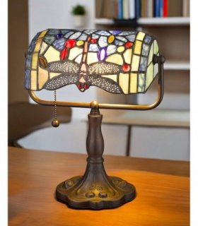 12" DRAGONFLY TIFFANY LAMP