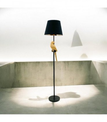 AcaciaHome Modern Parrot Bird Floor Lamp – Elegant 164cm Resin Base with Black Drum Shade, Stylish Decorative Lighting, Creates Cozy Ambient Glow for Bedroom, Hallway, Living Room, or Dining Room