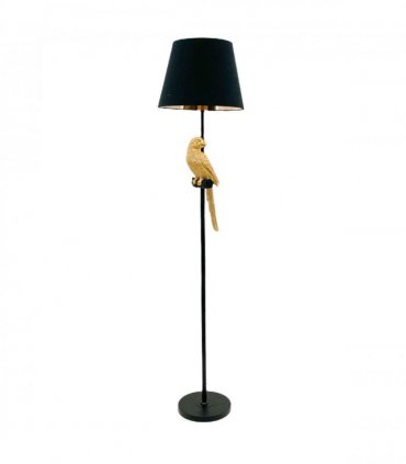 AcaciaHome Modern Parrot Bird Floor Lamp – Elegant 164cm Resin Base with Black Drum Shade, Stylish Decorative Lighting, Creates Cozy Ambient Glow for Bedroom, Hallway, Living Room, or Dining Room