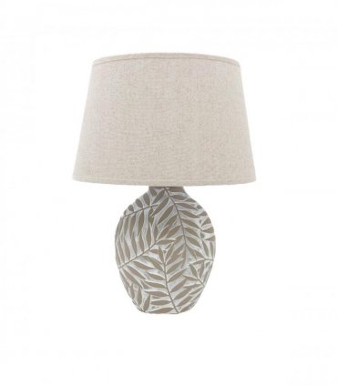 Ceramic Table Lamp with Minimalist Design, Textured Base and Fabric Shade, Ideal for Ambient Light in Any Room