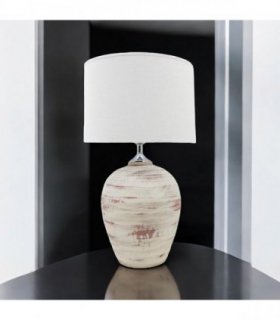 AcaciaHome Elegant Ceramic Table Lamp with Fabric Drum Shade – Decorative Bedside or Nightstand Light, Warm Soft Ambient Glow, E27 Bulb Compatible Lamp for Bedroom, Office & Desk (61cm Cream Lamp)