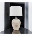 AcaciaHome Elegant Ceramic Table Lamp with Fabric Drum Shade – Decorative Bedside or Nightstand Light, Warm Soft Ambient Glow, E27 Bulb Compatible Lamp for Bedroom, Office & Desk (61cm Cream Lamp)