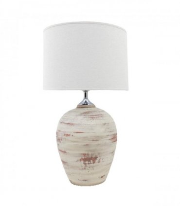 AcaciaHome Elegant Ceramic Table Lamp with Fabric Drum Shade – Decorative Bedside or Nightstand Light, Warm Soft Ambient Glow, E27 Bulb Compatible Lamp for Bedroom, Office & Desk (61cm Cream Lamp)