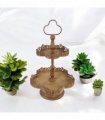 AcaciaHome Rusty 2-Tier 48cm Metal Plant & Cake Stand – Stylish and Durable Patina Pedestal for Cupcakes, Pastries, Flowers, or Decor – Perfect for Weddings, Parties, or Everyday Displays