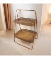 AcaciaHome Rusty 2-Tier 59cm Rectangular Metal Cake & Plant Stand – Stylish and Durable Patina Display for Pastries, Herbs, or Decor – Ideal for Events, Garden Parties, or Home Presentation