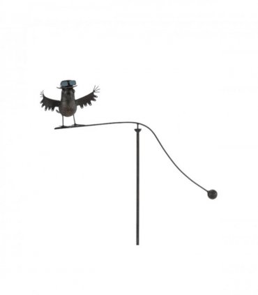 Durable Owl Bird Garden Spinner Metal Stake with Whimsical Spinning Motion - Unique Decorative Outdoor Art for Gardens, Porches, Balconies, Flower Beds, Lawns & Pots