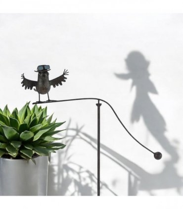 Durable Owl Bird Garden Spinner Metal Stake with Whimsical Spinning Motion - Unique Decorative Outdoor Art for Gardens, Porches, Balconies, Flower Beds, Lawns & Pots