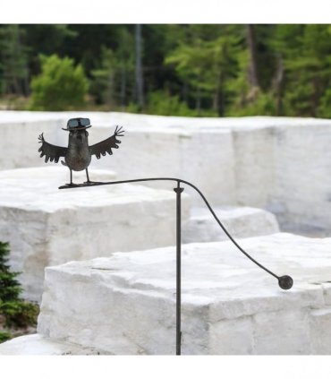 Durable Owl Bird Garden Spinner Metal Stake with Whimsical Spinning Motion - Unique Decorative Outdoor Art for Gardens, Porches, Balconies, Flower Beds, Lawns & Pots