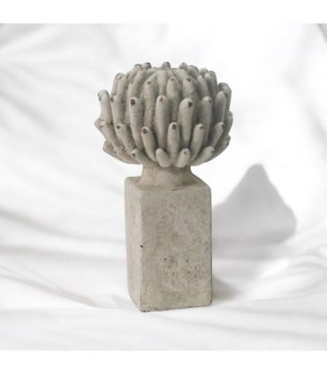 Flower on a Base Garden Ornament Resin Art Sculpture Figurine Stone Look 21cm