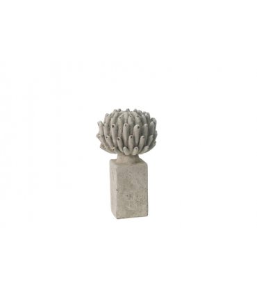 Flower on a Base Garden Ornament Resin Art Sculpture Figurine Stone Look 21cm