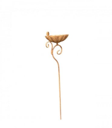 Decorative Metal Bird Garden Feeder Birdbath | Outdoor Stake with Rocking Spinner, Weather-Resistant, Eye-Catching Yard Decor – Unique Gift for Bird Lovers & Gardeners (Floral with Round Shape)
