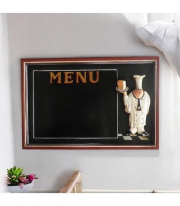 Stylish and Durable Wall-Mounted Chef Chalk Board Memo Menu - Sleek Design & Functional Wooden Frame Blackboard for Kitchen, Bistro & Restaurant Memo Menu Board (40cm x 60cm - Rectangular Design)