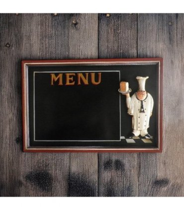 Stylish and Durable Wall-Mounted Chef Chalk Board Memo Menu - Sleek Design & Functional Wooden Frame Blackboard for Kitchen, Bistro & Restaurant Memo Menu Board (40cm x 60cm - Rectangular Design)