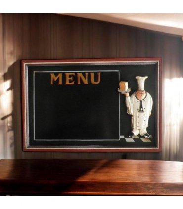 Stylish and Durable Wall-Mounted Chef Chalk Board Memo Menu - Sleek Design & Functional Wooden Frame Blackboard for Kitchen, Bistro & Restaurant Memo Menu Board (40cm x 60cm - Rectangular Design)