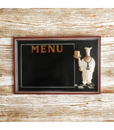 Stylish and Durable Wall-Mounted Chef Chalk Board Memo Menu - Sleek Design & Functional Wooden Frame Blackboard for Kitchen, Bistro & Restaurant Memo Menu Board (40cm x 60cm - Rectangular Design)