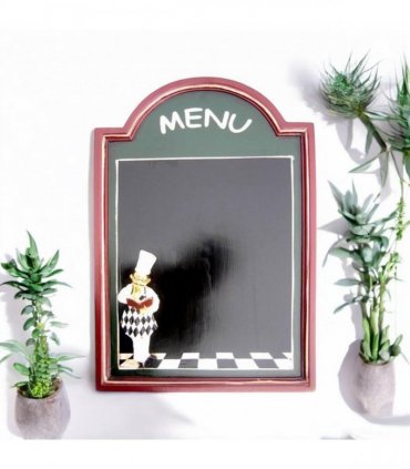 Stylish and Durable Wall-Mounted Chef Chalk Board Memo Menu - Sleek Design & Functional Wooden Frame Blackboard for Kitchen, Bistro & Restaurant Memo Menu Board (60cm x 40cm - Square Green Design)