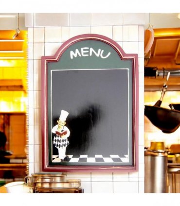 Stylish and Durable Wall-Mounted Chef Chalk Board Memo Menu - Sleek Design & Functional Wooden Frame Blackboard for Kitchen, Bistro & Restaurant Memo Menu Board (60cm x 40cm - Square Green Design)