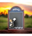 Stylish and Durable Wall-Mounted Chef Chalk Board Memo Menu - Sleek Design & Functional Wooden Frame Blackboard for Kitchen, Bistro & Restaurant Memo Menu Board (60cm x 40cm- Square Blue Design)