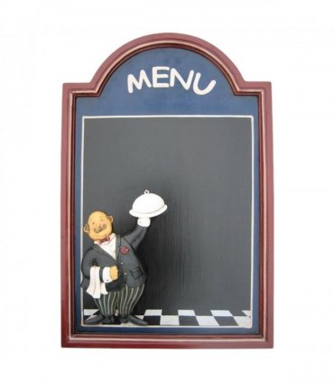 Stylish and Durable Wall-Mounted Chef Chalk Board Memo Menu - Sleek Design & Functional Wooden Frame Blackboard for Kitchen, Bistro & Restaurant Memo Menu Board (60cm x 40cm- Square Blue Design)