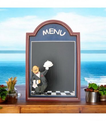Stylish and Durable Wall-Mounted Chef Chalk Board Memo Menu - Sleek Design & Functional Wooden Frame Blackboard for Kitchen, Bistro & Restaurant Memo Menu Board (60cm x 40cm- Square Blue Design)