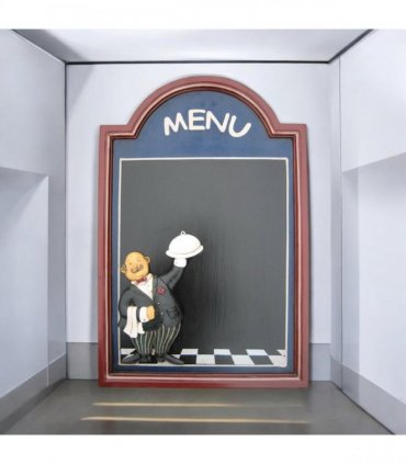Stylish and Durable Wall-Mounted Chef Chalk Board Memo Menu - Sleek Design & Functional Wooden Frame Blackboard for Kitchen, Bistro & Restaurant Memo Menu Board (60cm x 40cm- Square Blue Design)