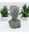 Stylish Roman Lady Bust Sculpture – Stone-Look Cement Statue with Patina Finish, Frost-Resistant & Weatherproof Decorative Ornament for Home, Porch, Balcony & Garden (38cm Grey Lady Bust Statue)