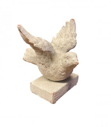 Bird on a Base Garden Ornament Resin Bird Sculpture Figurine Stone Look 13cm