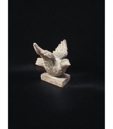 Bird on a Base Garden Ornament Resin Bird Sculpture Figurine Stone Look 13cm