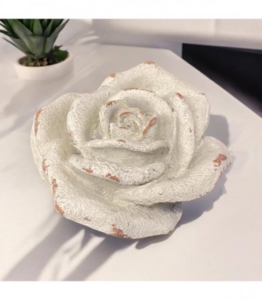 Flower on a Base Garden Ornament Resin Art Sculpture Figurine Stone Look 15cm