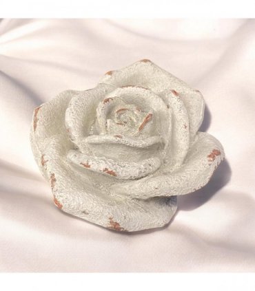 Flower on a Base Garden Ornament Resin Art Sculpture Figurine Stone Look 15cm