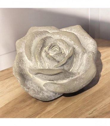 Flower on a Base Garden Ornament Resin Art Sculpture Figurine Stone Look 15cm