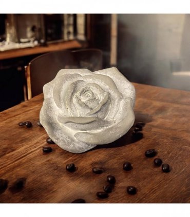 Flower on a Base Garden Ornament Resin Art Sculpture Figurine Stone Look 18cm