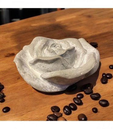 Flower on a Base Garden Ornament Resin Art Sculpture Figurine Stone Look 18cm