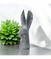 Elegant 29cm Stone-Effect Hare Head Sculpture – Patina-Finish Resin Rabbit Ornament, Weatherproof & Frost-Resistant Bunny Figurine for Porch, Balcony, Lawn and Indoor/Outdoor Home Décor (Grey)
