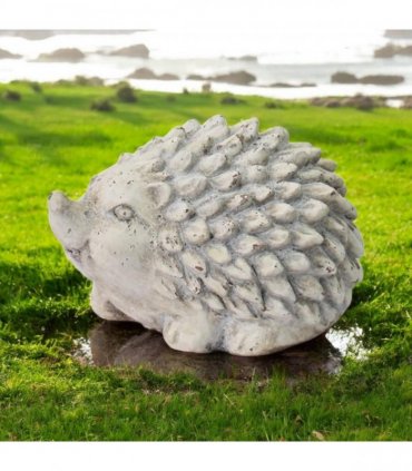 Durable Stone-Look Hedgehog Garden Sculpture – Cement Animal Ornament, Frostproof & Weather-Resistant, Perfect Indoor & Outdoor Décor for Lawn, Patio, Porch, Balcony (21cm Cream Hedgehog Statue)
