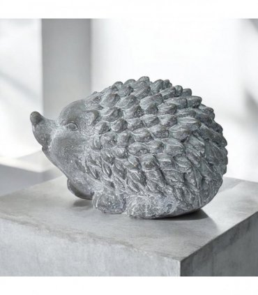 Durable Stone-Look Hedgehog Garden Sculpture – Cement Animal Ornament, Frostproof & Weather-Resistant, Perfect Indoor & Outdoor Décor for Lawn, Patio, Porch, Balcony (21cm Grey Hedgehog Statue)