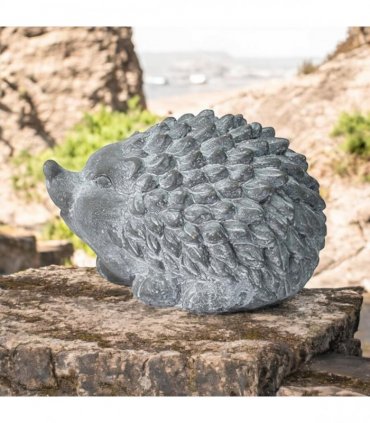 Durable Stone-Look Hedgehog Garden Sculpture – Cement Animal Ornament, Frostproof & Weather-Resistant, Perfect Indoor & Outdoor Décor for Lawn, Patio, Porch, Balcony (21cm Grey Hedgehog Statue)