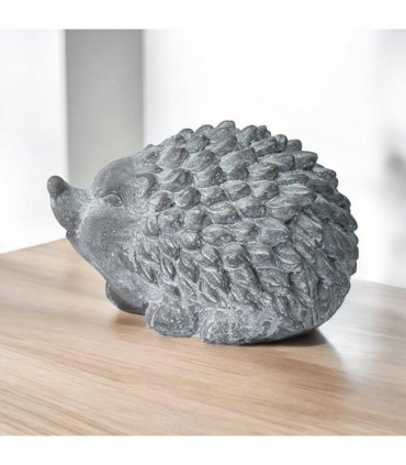 Durable Stone-Look Hedgehog Garden Sculpture – Cement Animal Ornament, Frostproof & Weather-Resistant, Perfect Indoor & Outdoor Décor for Lawn, Patio, Porch, Balcony (21cm Grey Hedgehog Statue)