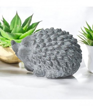 Durable Stone-Look Hedgehog Garden Sculpture – Cement Animal Ornament, Frostproof & Weather-Resistant, Perfect Indoor & Outdoor Décor for Lawn, Patio, Porch, Balcony (21cm Grey Hedgehog Statue)
