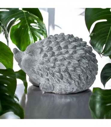 Durable Stone-Look Hedgehog Garden Sculpture – Cement Animal Ornament, Frostproof & Weather-Resistant, Perfect Indoor & Outdoor Décor for Lawn, Patio, Porch, Balcony (21cm Grey Hedgehog Statue)