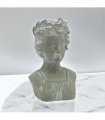 Stylish Roman Lady Bust Sculpture – Stone-Look Cement Statue with Patina Finish, Frost-Resistant & Weatherproof Decorative Ornament for Home, Porch, Balcony & Garden (27cm Grey Lady Bust Statue)