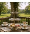 AcaciaHome Horseshoe 3 Tier Dessert Stand – 38cm Oval Nickel Display Tray with Horse Bit Accents – Elegant Art Deco Style for Serving Cupcakes, Cakes, Weddings, Parties, or Home