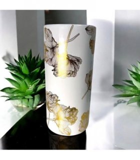 Classic Ceramic Round 18” Tall Umbrella Stand – Multi-Functional Holder or Decorative Vase,  with Durable Glazed Finish for Home, Office, or Entryway (Floral Round Design)