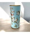 Classic Ceramic Round 18” Tall Umbrella Stand – Multi-Functional Holder or Decorative Vase,  with Durable Glazed Finish for Home, Office, or Entryway (Blue with Bird Design)