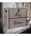 AcaciaHome Vintage and Charming Rustic Merry Xmas Storage Crate – Stackable and Durable Xmas Eve Wooden Box with Dust-Proof, Freestanding, Non-Lidded with Handle for home, garden (Vintage Grey)