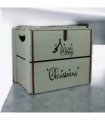 AcaciaHome Vintage and Charming Rustic Merry Xmas Storage Crate – Stackable and Durable Xmas Eve Wooden Box with Dust-Proof, Freestanding, Non-Lidded with Handle for home, garden (Vintage Green)
